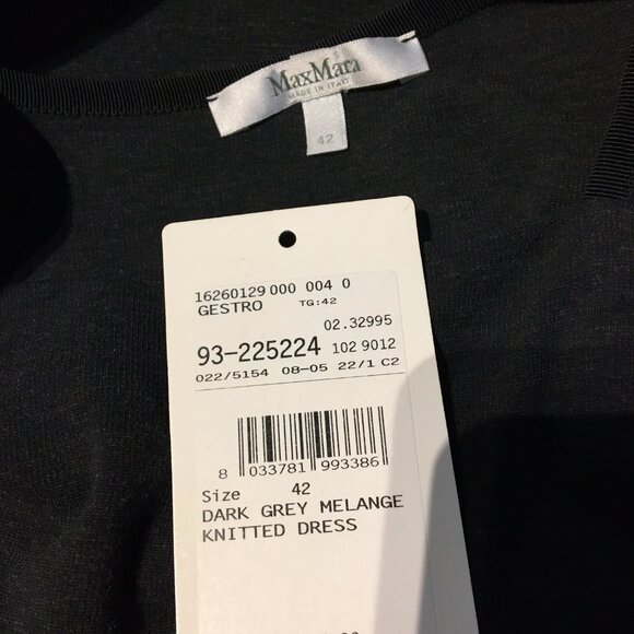 Knitted sheath dress in dark-grey melange, IT42 - Picture 4 of 9